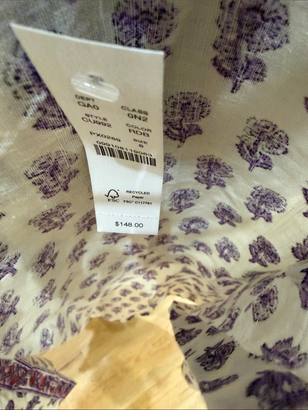 J. Crew White & Purple Floral Printed short set - Picture 6 of 6